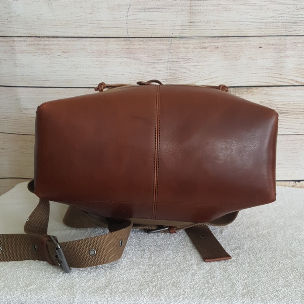 🔥HP x 4🔥Lucky Brand Leather/Canvas Backpack - Picture 5 of 8